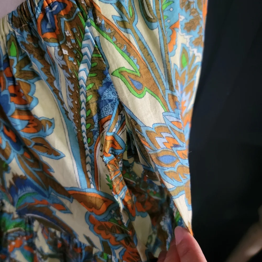 House of Harlow Cutout Tie Empire Waist Floral Paisley Beach Summer‎ Maxi Dress - Picture 9 of 15